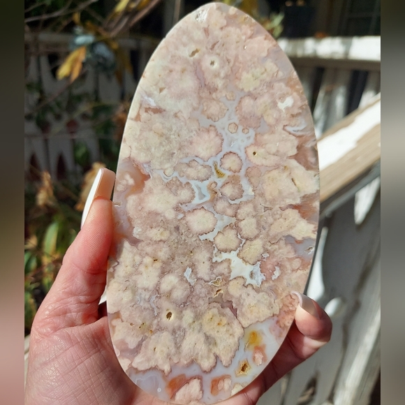 Big Pink Amethyst Blue Flower Agate Slab - Picture 11 of 14